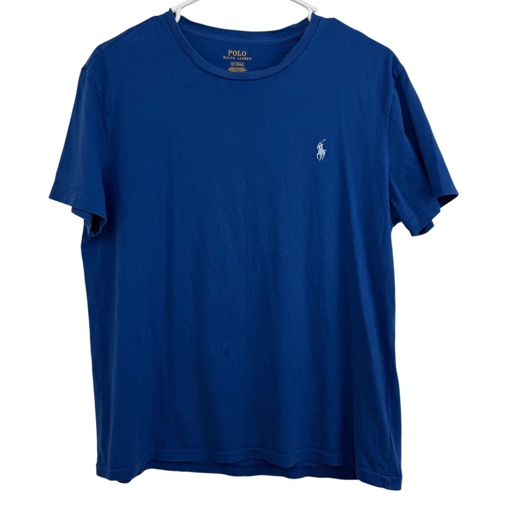 Polo Ralph Lauren Men's Blue Crew Neck T-Shirt Pony Logo Size M